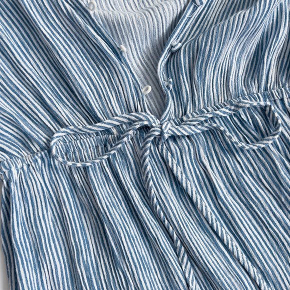 Aqua | Front Button Down Striped Romper | Women's Small - Picture 2 of 6